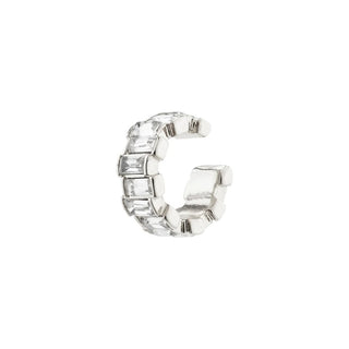 CREATE Recycled crystal ear cuff silver-plated