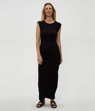 Calliope Power Shoulder Maxi Dress