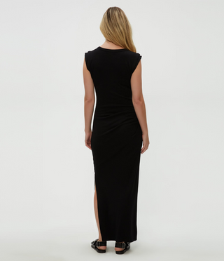 Calliope Power Shoulder Maxi Dress