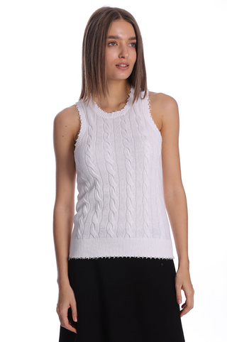 Frayed Cable Tank White