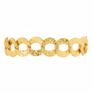 Gold bracelet with a chain design on a white background
