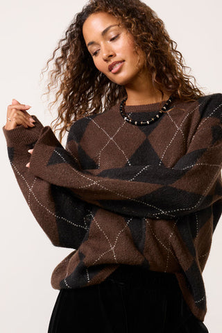 Argyle Crew Pullover