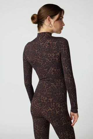 Printed Mock Neck Long Sleeve Top