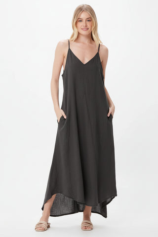 Shaina Linen Spaghetti Strap Floaty Maxi Dress