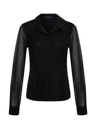 Fitted Mesh Button Down Top