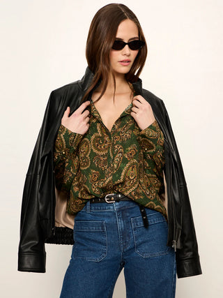 Uma High Neck Silk Top