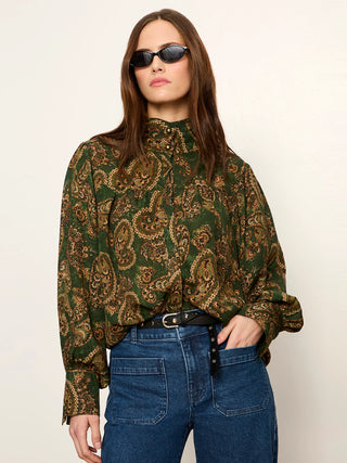 Uma High Neck Silk Top