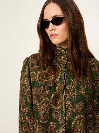 Uma High Neck Silk Top