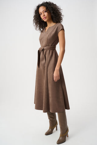 Suede Fit-and-Flare Dress