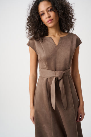 Suede Fit-and-Flare Dress