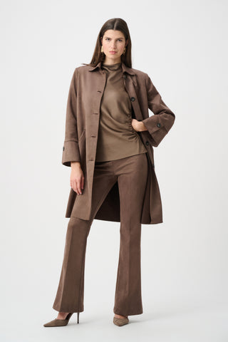 Classic Thigh Length Suede Coat