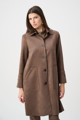Classic Thigh Length Suede Coat
