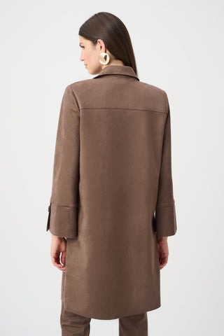 Classic Thigh Length Suede Coat