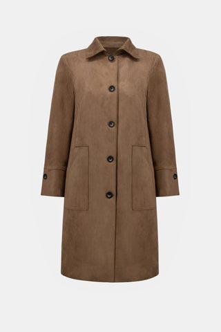 Classic Thigh Length Suede Coat