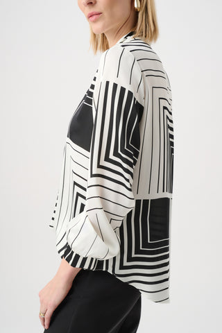 Striped Button Closure Blouse