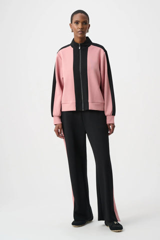 Color Block Funnel Neck Jacket