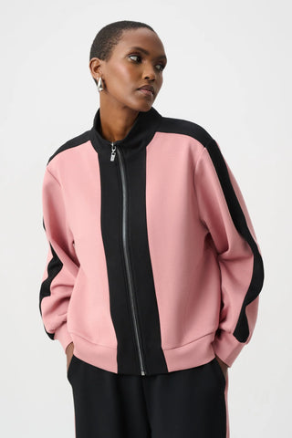 Color Block Funnel Neck Jacket