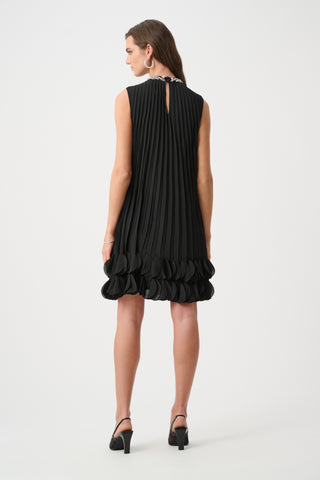 Pleated Embellished A-Line Dress