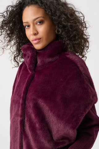 Faux Fur Funnel Neck Boxy Vest