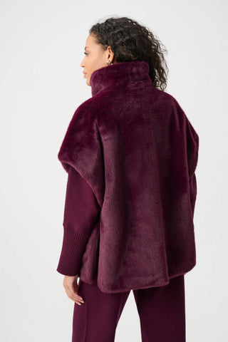 Faux Fur Funnel Neck Boxy Vest