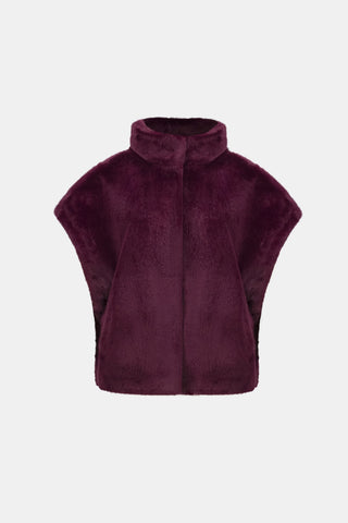 Faux Fur Funnel Neck Boxy Vest
