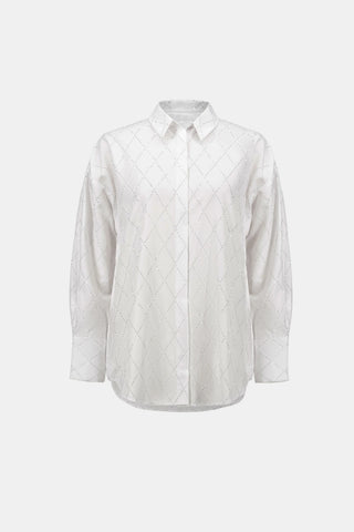 Rhinestone Harlequin Button-Down Shirt