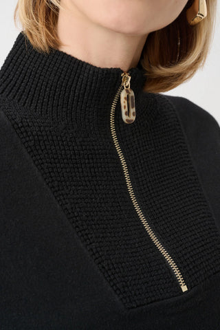 Funnel Neck Sweater with Zipper