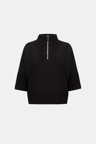 Funnel Neck Sweater with Zipper