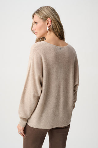 Cashmere Boxy Sweater With Rhinestone