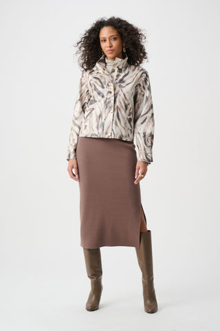 Foiled Faux Suede Print Jacket