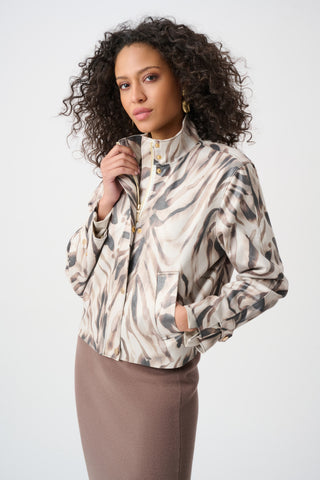 Foiled Faux Suede Print Jacket