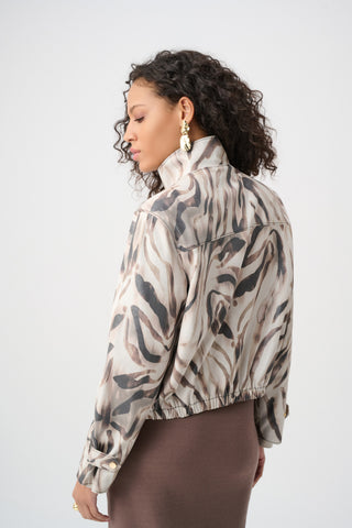 Foiled Faux Suede Print Jacket