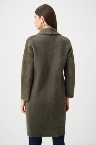 Open Front Fur Collar Coat