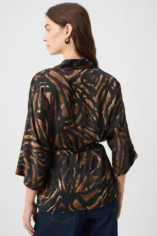 Animal-print V-neck Top