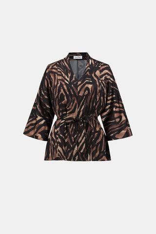 Animal-print V-neck Top
