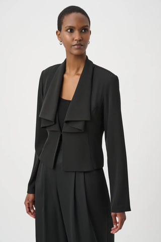 Draped Shawl Collar Cropped Blazer