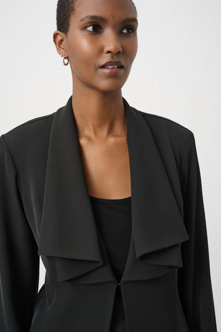 Draped Shawl Collar Cropped Blazer
