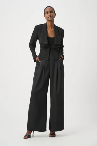 Draped Shawl Collar Cropped Blazer