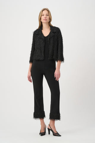 Fringed Short Open-Front Blazer