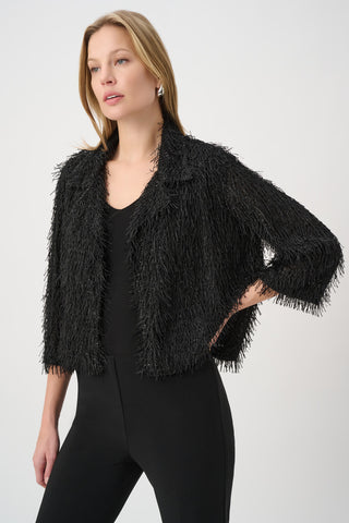 Fringed Short Open-Front Blazer