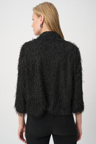 Fringed Short Open-Front Blazer