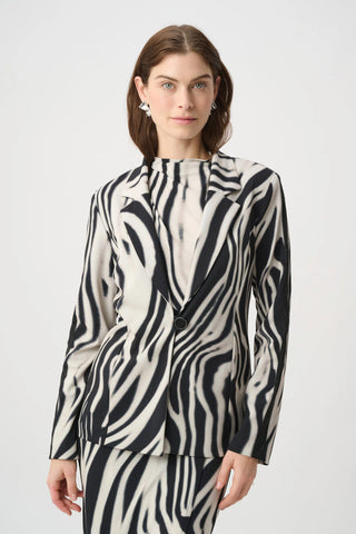 Animal Print Blazer With Rhinestone