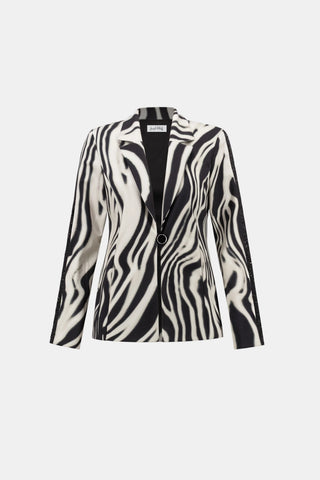 Animal Print Blazer With Rhinestone