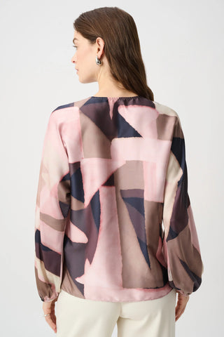 Geometric Print Satin Top