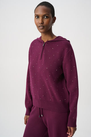 Embellished Hooded Pullover Sweater