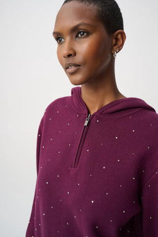 Embellished Hooded Pullover Sweater