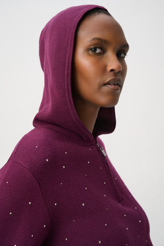Embellished Hooded Pullover Sweater