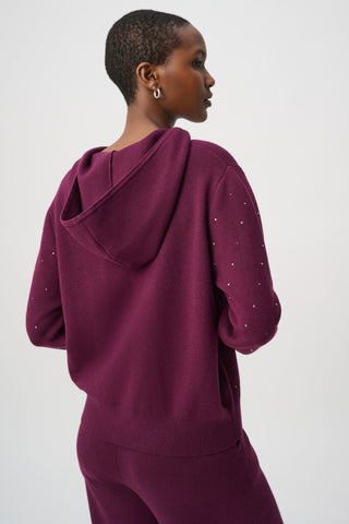 Embellished Hooded Pullover Sweater