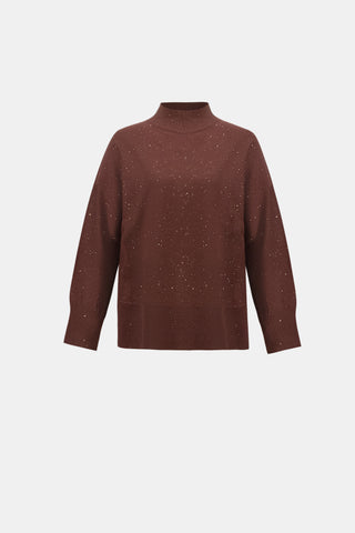 Sequin Mock Neck Sweater
