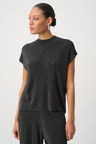 Mock Neck Lurex Sweater Top